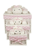 cadeau meuble rangement  chambre bébé coffres lapin rose
