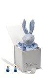 coffret boucles d'oreilles goutte bleue diamant or