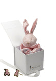 coffret boucles d'oreilles ourson rose or