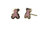 cadeau naissance coffret bijou bébé ou maman boucles d'oreilles pendentif ourson rose doudou lapin