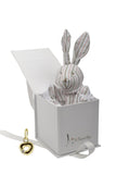 cadeau naissance coffret bijou bébé ou maman pendentif coeur or diamant doudou lapin