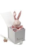 coffret bijou bébé ou maman pendentif papillon  or  doudou lapin