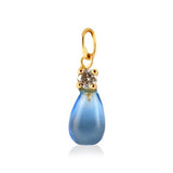 cadeau naissance coffret bijou bébé ou maman boucles d'oreilles pendentif goutte bleu diamant doudou lapin