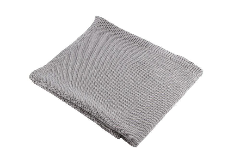 cadeau naissance bébé couverture coton gris
