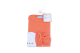 ensemble cadeau naissance bébé body,chaussons et bonnet assortis orange