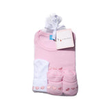 ensemble cadeau naissance bébé body,chaussons et bonnet assortis rose clair