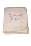 cadeau naissance couverture bébé polaire brodée babydou rose