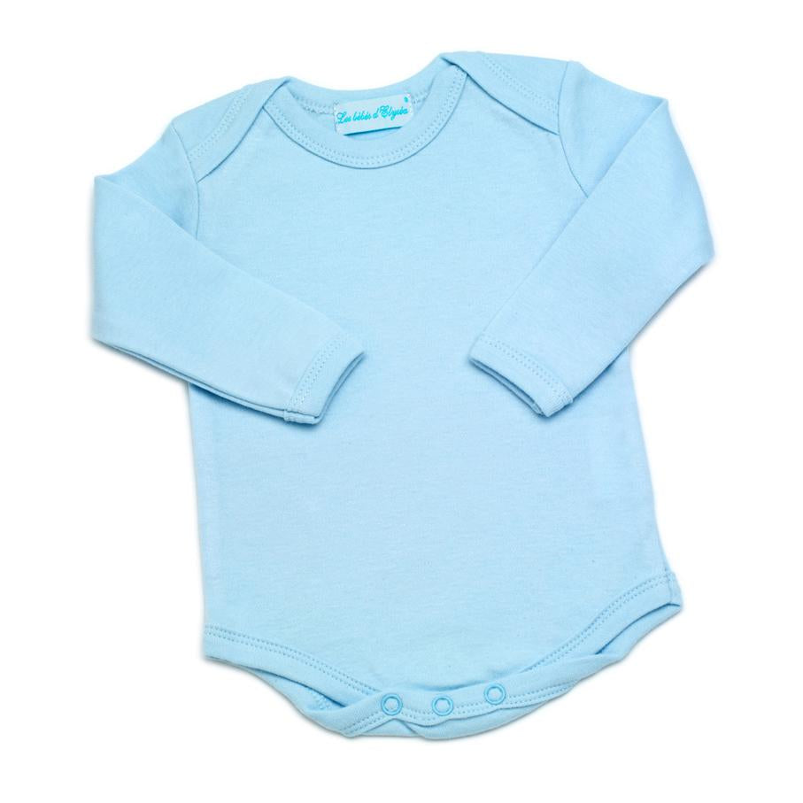 coffret cadeau naissance bébé body  manches courtes bleu clair
