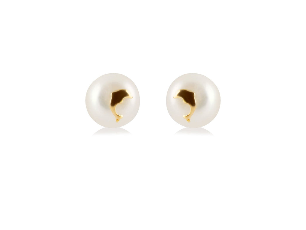 boucles d'oreilles perle dauphin or