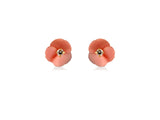 boucles d'oreilles fleur rose diamant or