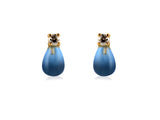 boucles d'oreilles goutte bleue diamant or