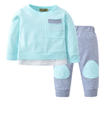 Ensemble Jogging Bébé 2 pièces vert/blanc/gris