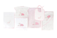 trousseau brodé elephanteau rose