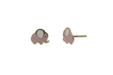 cadeau naissance coffret bijou bébé ou maman boucles d'oreilles pendentif elephant rose doudou lapin