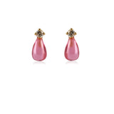 cadeau naissance coffret bijou bébé ou maman boucles d'oreilles pendentif goutte rose diamant doudou lapin