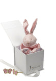 cadeau naissance coffret bijou bébé ou maman boucles d'oreilles papillon rose or  doudou lapin