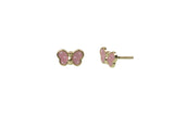 cadeau naissance coffret bijou bébé ou maman boucles d'oreilles pendentif papillon rose doudou lapin
