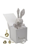 cadeau naissance coffret bijou bébé ou maman boucles d'oreilles pendentif coeur or diamant doudou lapin