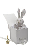 cadeau naissance coffret bijou bébé ou maman pendentif fleur  or diamant doudou lapin