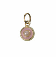 coffret bijou bébé ou maman pendentif rond rose perle  or  doudou lapin 