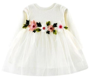 ROBE PRINCESSE BLANCHE BEBE FLEURS