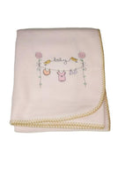 cadeau naissance couverture bébé polaire brodée babydou rose