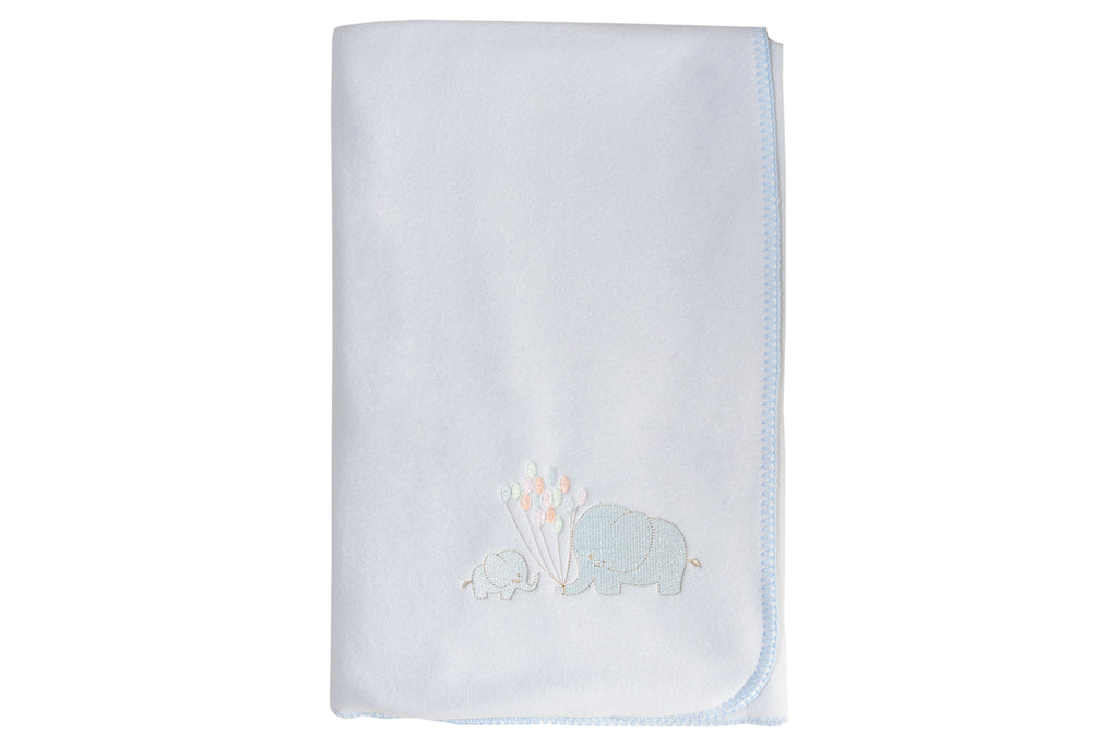 cadeau naissance couverture bébé polaire brodée elephant bleu
