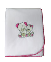 cadeau naissance couverture bébé polaire brodée oursons rose