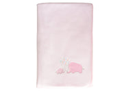 cadeau naissance couverture bébé polaire brodée elephant rose
