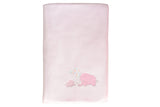 cadeau naissance couverture bébé polaire brodée elephant rose