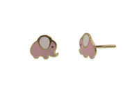 boucles d'oreilles éléphant rose or