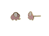 boucles d'oreilles éléphant rose or 