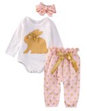 Ensemble Bébé Lapin Doré 3 pièces rose/doré