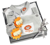 coffret cadeau naissance lion gris 