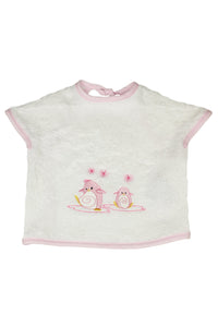 grand bavoir  pingouin rose