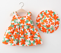 ROBE et CHAPEAU à Fleurs Orange